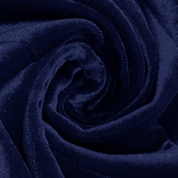 Navy Blue Elegant Women's Velvet Blazer - Picture 8 of 8